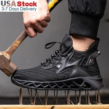 Mens' Sneakers Safety Work Shoes Steel Toe Anti-smash Boots Indestructible Shoes