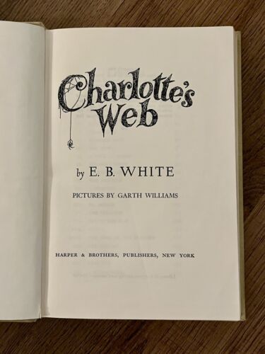CHARLOTTE'S WEB First Edition A-M Version by E. B. White, Rare Vintage HC - Picture 6 of 14