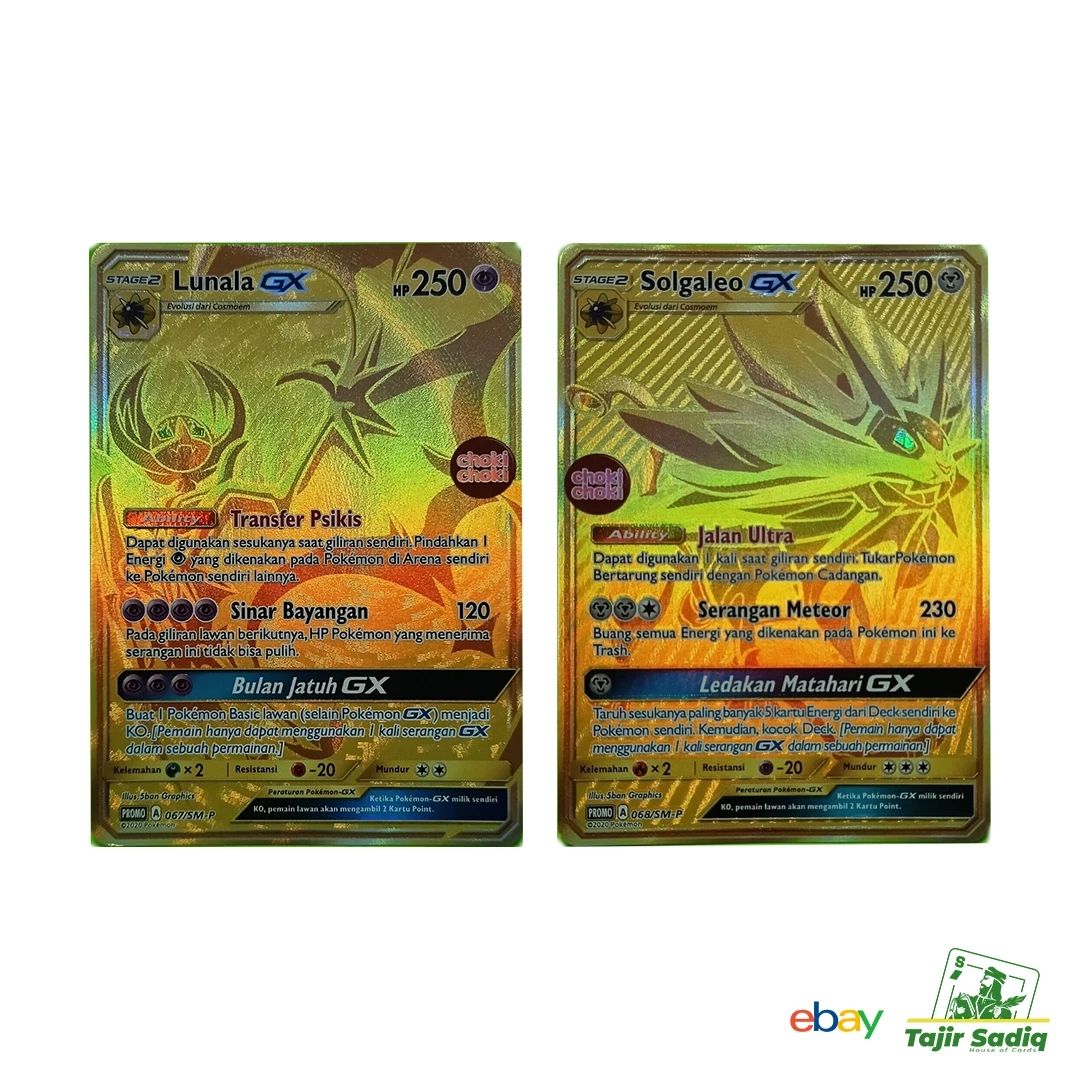 Lunala Solgaleo GX Custom Made Holo Pokemon Cards
