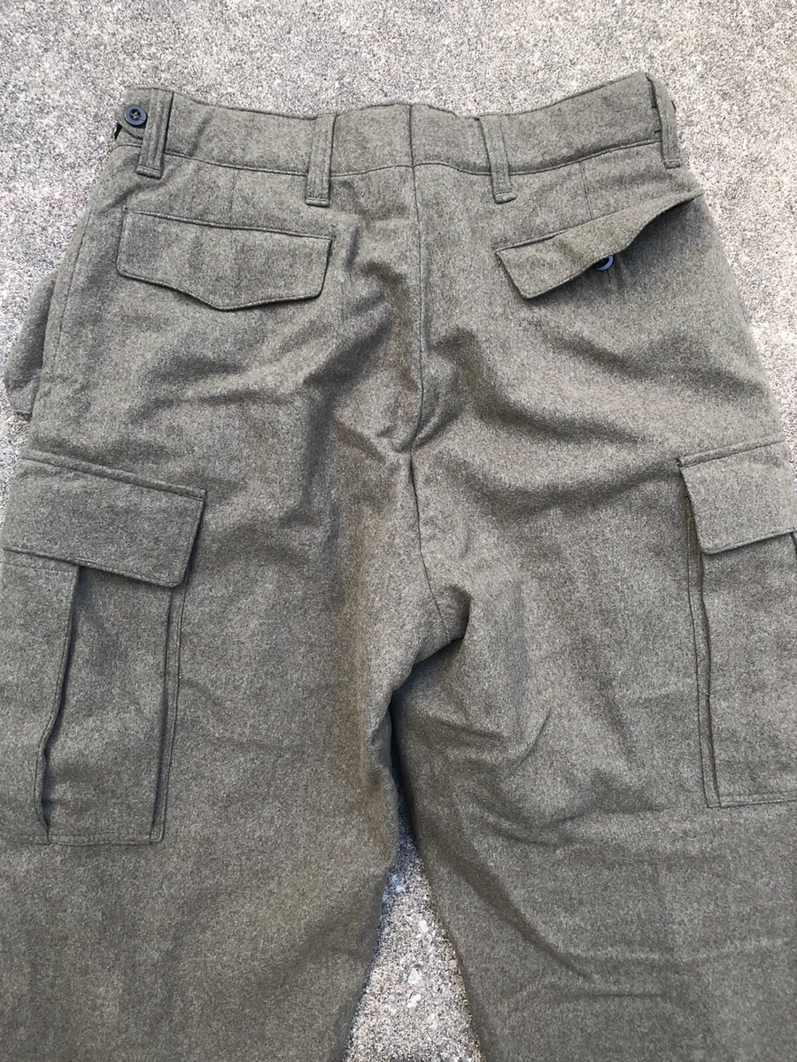 Vintage Bulag Munchen 1962 Heavy Wool Pants Mens German Military Cargo Green