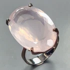 40 ct Handmade Natural Rose Quartz Ring 925 Sterling Silver Size 8 /R445101