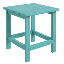 15x15x18in Impact-Resistant HDPE Table, 110lb Outdoor Patio End Table Green