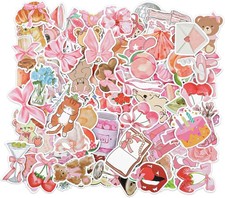 100 Pcs Coquette Aesthetic Stickers, Pink Pack