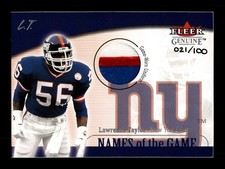 2001 Fleer Genuine Names of the Game Lawrence Taylor Game Worn Patch 21/100