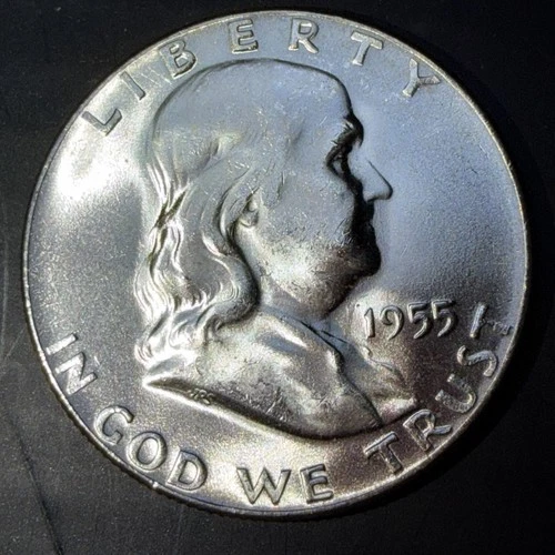 1955 (P) Franklin Silver Half Dollar Brilliant Uncirculated "Key Date Coin" #3