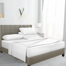 Split California King Sheets Set - 100 Egyptian Cotton, 600 Thread Count - 5 Pc