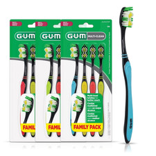 Multi-Clean Toothbrush, Soft Multi-Level Bristles, Medium Head, 4 Count Pack of