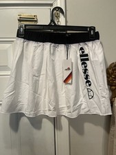 NWT Ellesse Abreash White Tennis Skirt Size 10 Heritage Sport Mini Skirt
