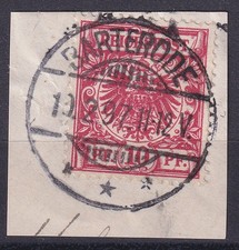 79260) BARTERODE Hannover besserer Gitter-Stempel 1897 auf Briefst&uuml;ck