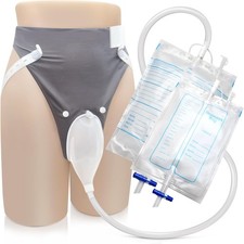 Male Condom Catheters with 2 Reusable Urine Bags – Grey