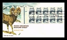US COVER ROCKY MOUNTAIN BIGHORN SHEEP BOOKLET PANE FDC SPECTRUM CACHET