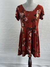 No Boundaries Floral Babydoll Dress Cottagecore Soft Girl Red Mini XL Junior’s