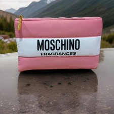 MOSCHINO FRAGRANCE WOMEN'S LUXURY QUILTED TRAVEL FLAT POUCH 9" W X 6" H NEW