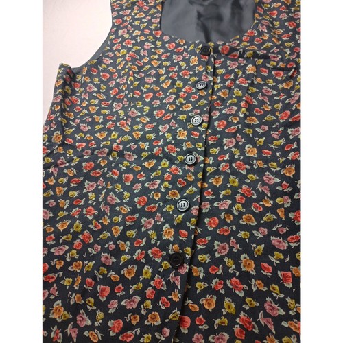 Herman Geist Floral Button Vest Women Size XL Boho Cottagecore - 第 2/5 張圖片