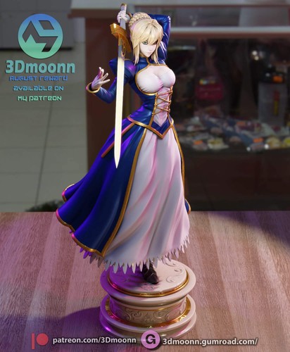1:12 Fated Saber of the Grand Order | Anime Resin Garage Kit | 3Dmoonn - Picture 3 of 13