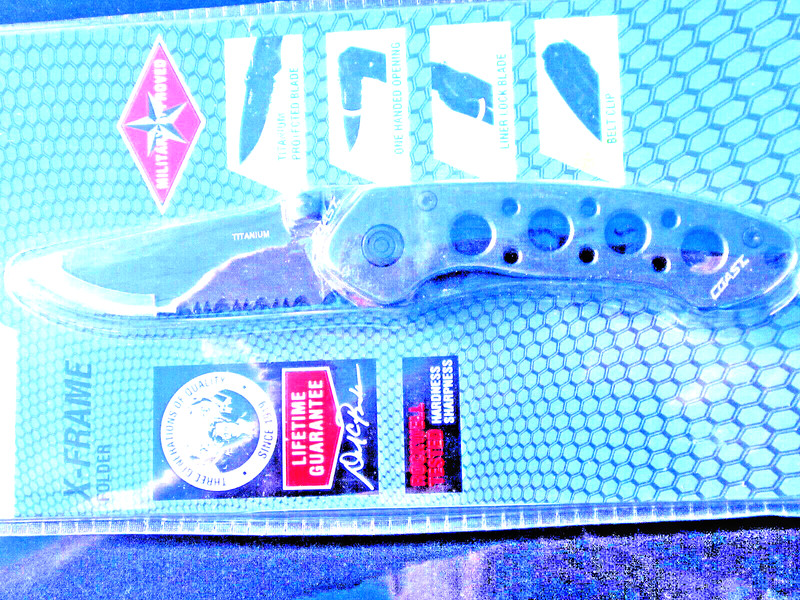 Coast X-Frame Folding Titanium Black Tactical Knife 