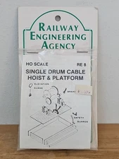 HO/HOn3 SINGLE DRUM CABLE HOIST/PLATFORM KIT WISEMAN MODEL SERVICES RE-8. 