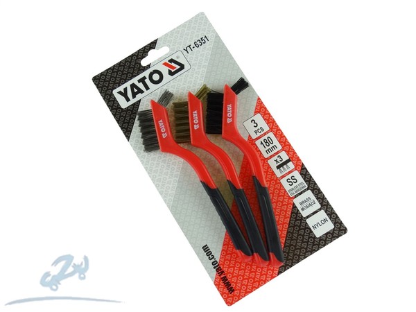 DrahbüRste 3-Teilig BüRste Stahl Messing Nylon HandbüRste Mini BüRsten Bremse-image