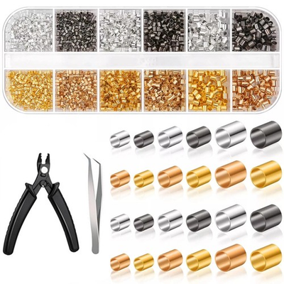 #ad 2200PCS New Plated Copper Crimping Beads Accessories For DIY Jewelry Making $15.99