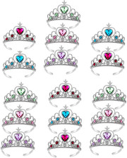 16 Pcs Tiaras Crown Set, Princess Dress up Costume Birthday Party Favors Accesso