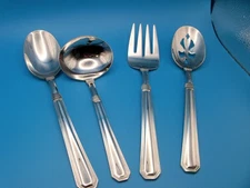 PFALTZGRAFF PROVIDENCE 4 PC SERVING FORK 2 SPOONS GRAVY LADLE STAINLESS FLATWARE