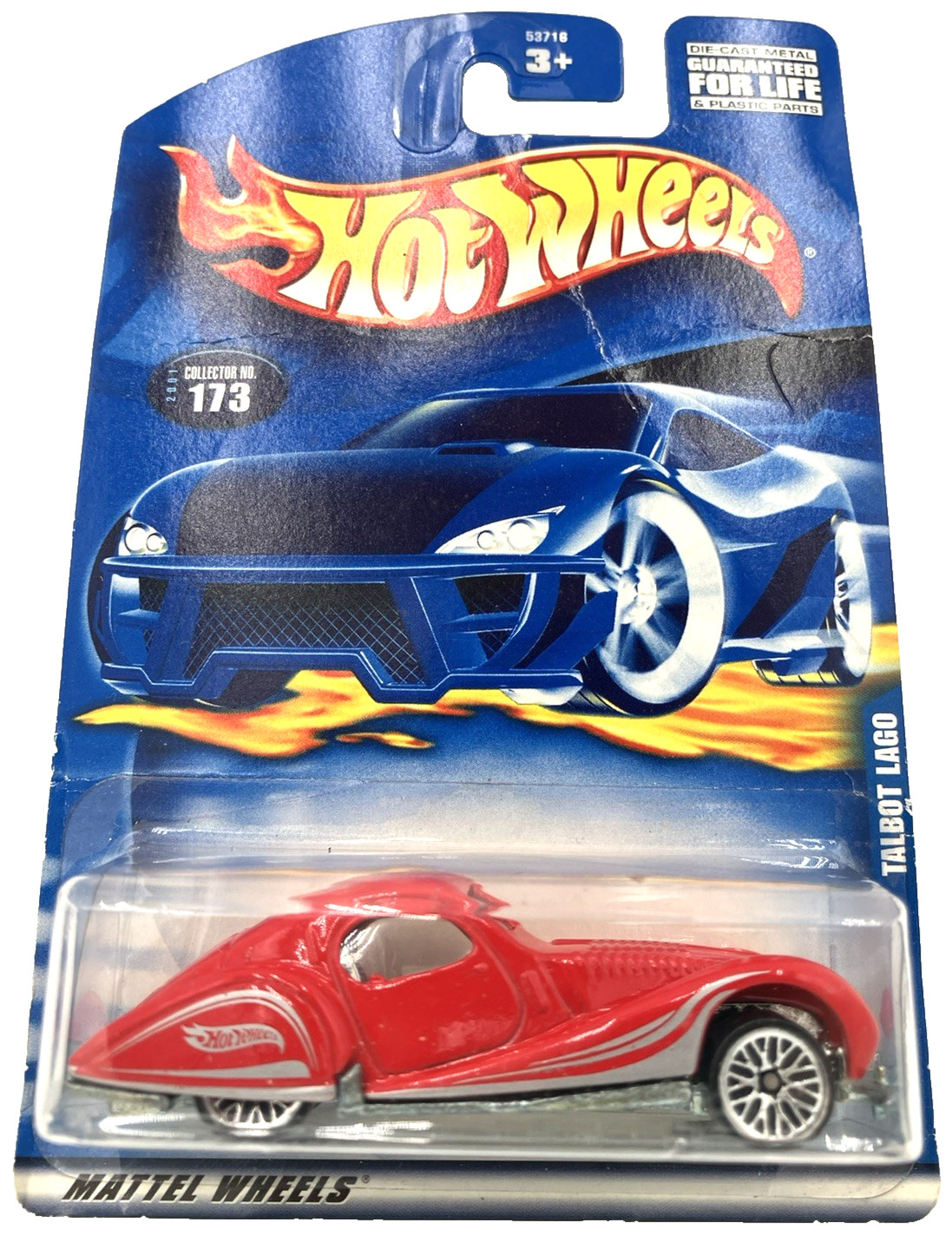 Hot Wheels 2001 Mainline Collector 173 Talbot Lago Red w/ALW Chrome Lace Spokes