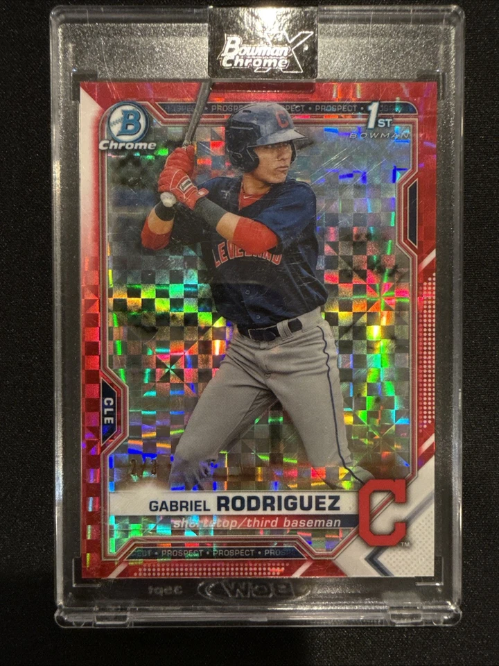 2021 Bowman Chrome X Red /3 X-Fractors #BCP180 Gabriel Rodriguez 1st Bowman - Image 2 of 4