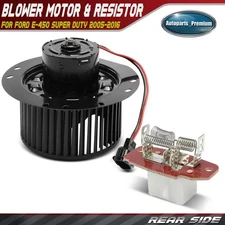 Rear HVAC Heater Blower Motor & Resistor Kit for E-150 E-250 E-350 Super Duty