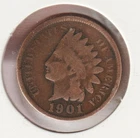US Rare Old West 1901 Indian Head Penny Coin American Collection Shield Cent USA