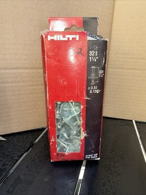 HILTI Concrete Nails W/Washers 1 1/4  X-ZF 32 P8 S23 (92 Nails)