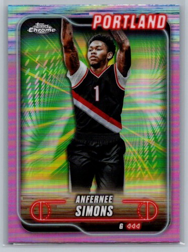 2024-25 Topps Chrome #53 Anfernee Simons Pink Refractor