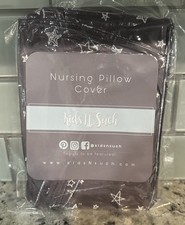 New Kids N Such Nursing Pillow Cover Gray  White Stars Print Minkey Baby Shower