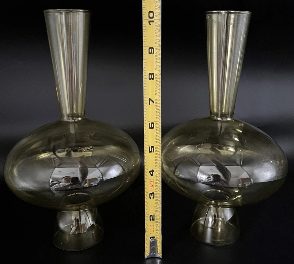 Par de jarrones de vidrio amarillo Anthropologie 10 3/4" Foto 3 de 4