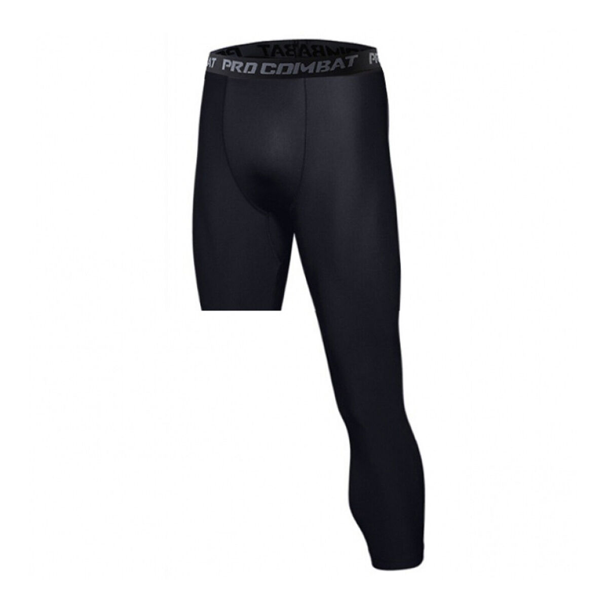 Men's One Leg Compression 3/4 Capri Tights Pants Athletic