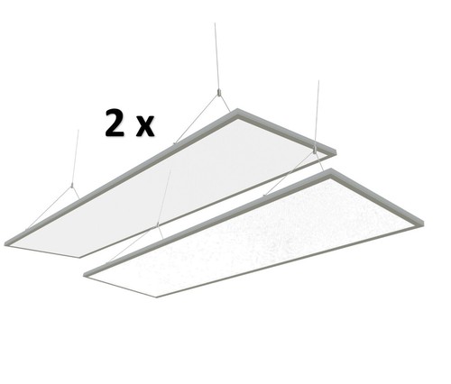 Lampada a sospensione LED set da 2 pannelli bianco neutro lampada da ufficio 1200x300 lampada a sospensione ND - Foto 1 di 7