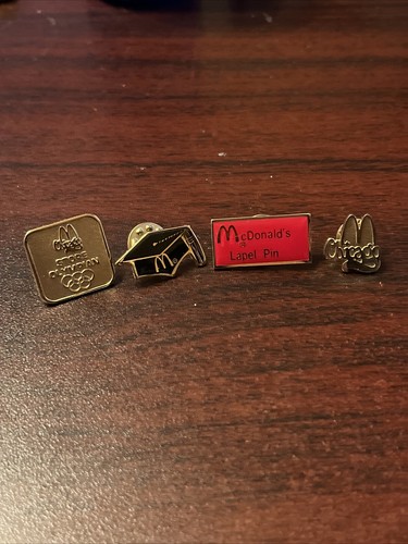 Lot Of 4 McDonald’s Employee Lapel Hat Pins