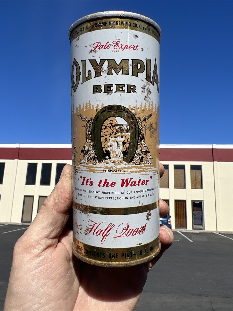 1960's OLYMPIA PALE EXPORT 16 oz STEEL ZIP TAB TOP BEER CAN