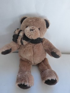 Brookstone Luxe N A P Brown Teddy Bear Scarf Plush Lovey Toy 14