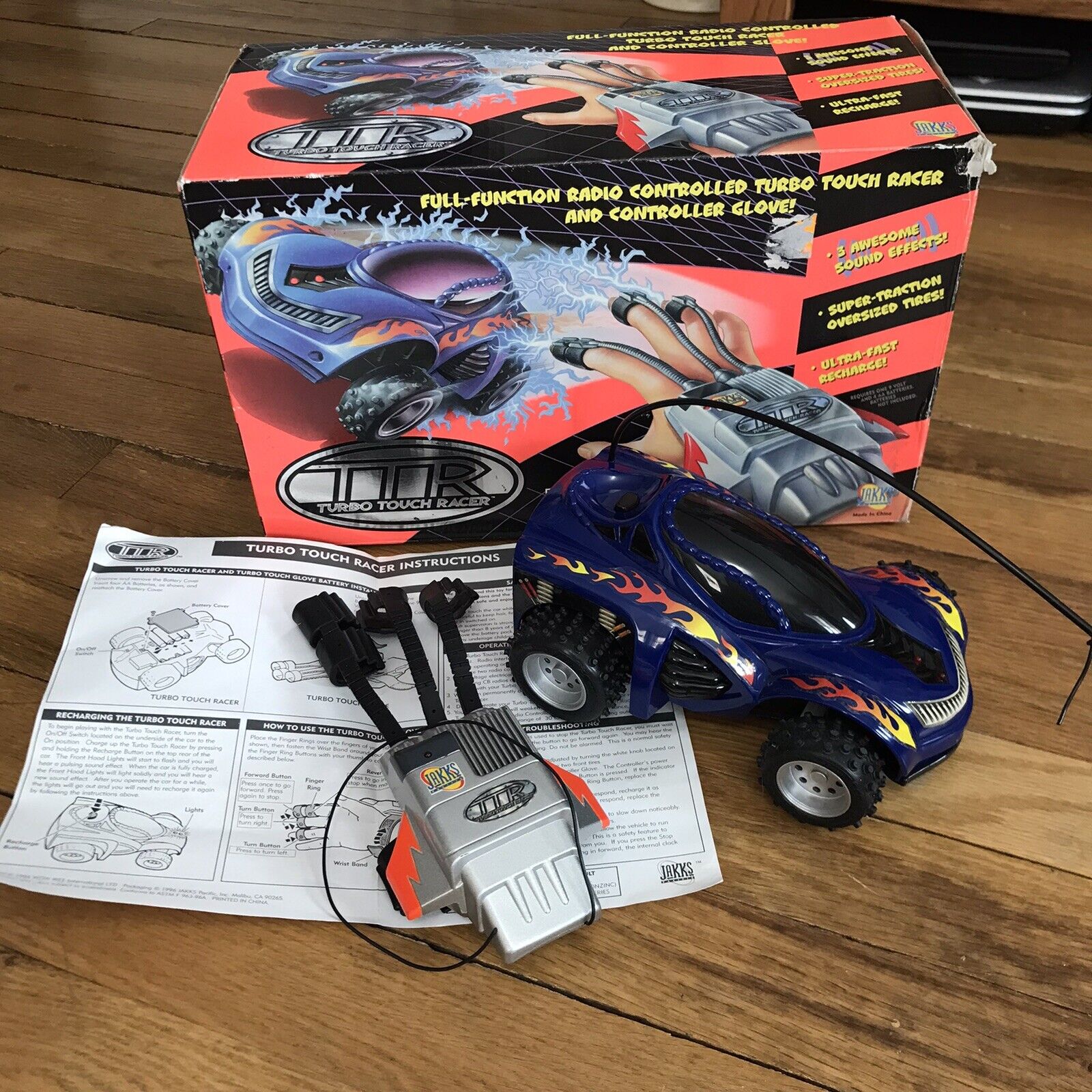 Turbo Touch Racer Remote Controlled RC Car Jakks Pacific 1996 Working Complete