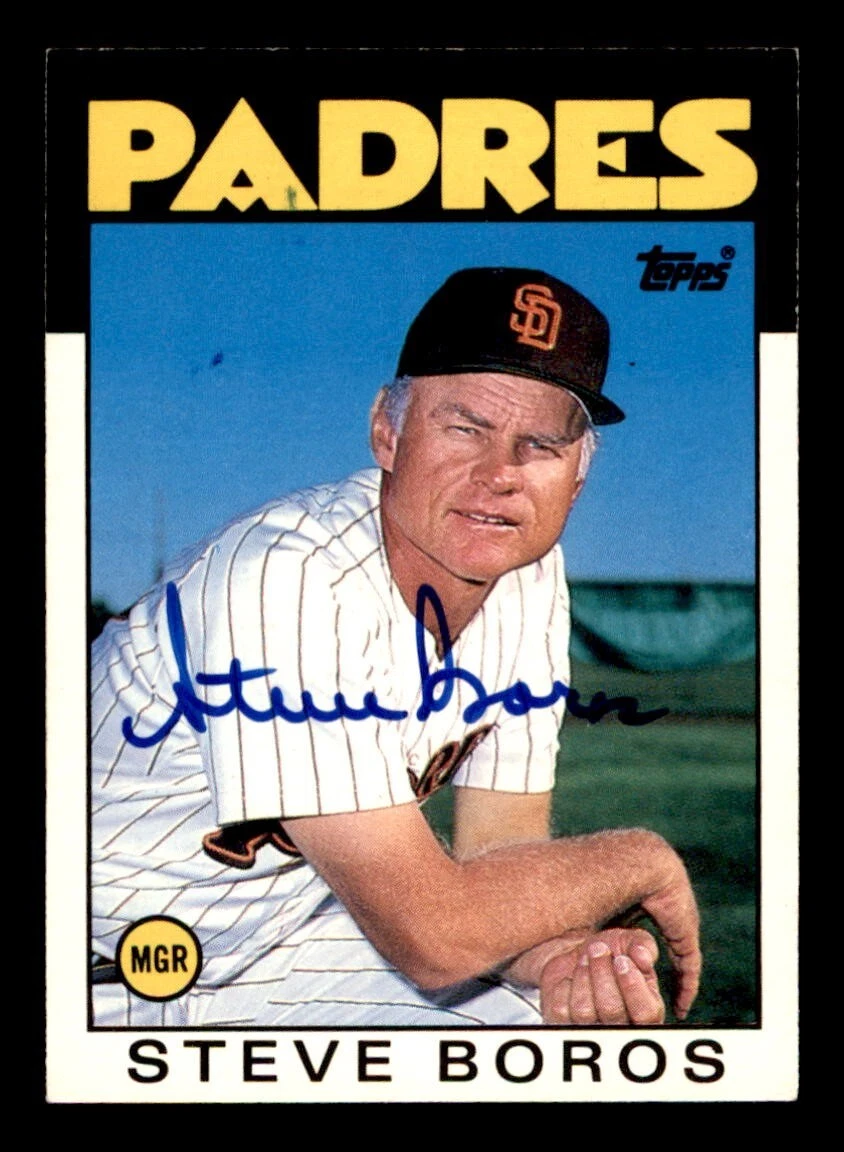 1986 Topps Traded Baseball #15T Steve Boros Signed Autograph (No COA)