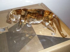Swarovski Crystal Figurines 2010 SCS Golden Tiger Brand New In Original Box
