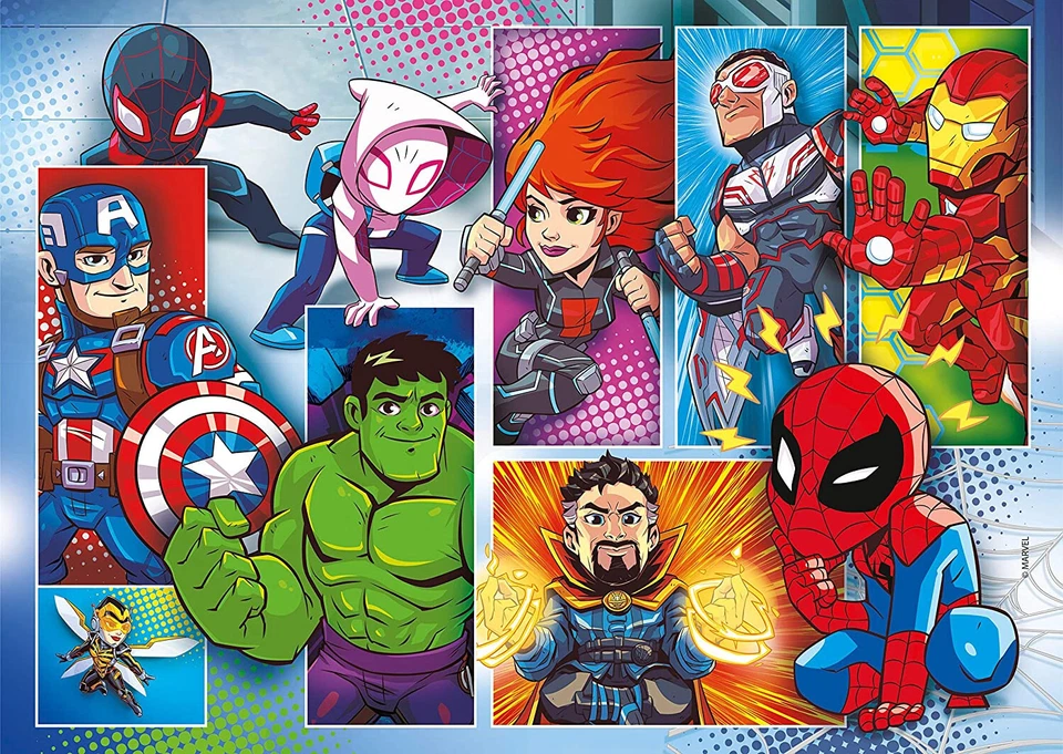 Puzzle Marvel Super Eroi Avventure X2 20 Pezzi Personaggi Dei Fumetti Film TV - Immagine 2 di 4
