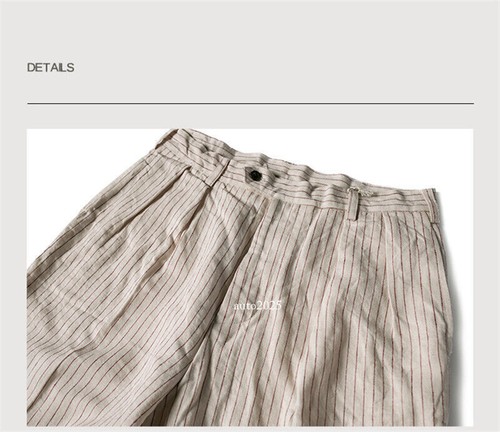 NON STOCK Linen Striped Shorts Below Knee Baggy Sport Men Casual Baseball Shorts - Picture 11 of 32