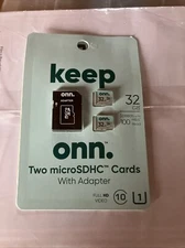 Set of 2x 32GB microSDHC Cards  with Adapter ONN Sealed (2x 32GB cards)