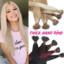 Thick 150strands Nano Ring Tip 100% HuMAN Hair Exensions Remy Balayage Blonde UK