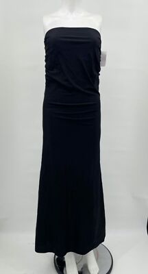 La Femme Dress Black Ruched Sleeveless Gown Women's Sz 8 NEW NWOT N112