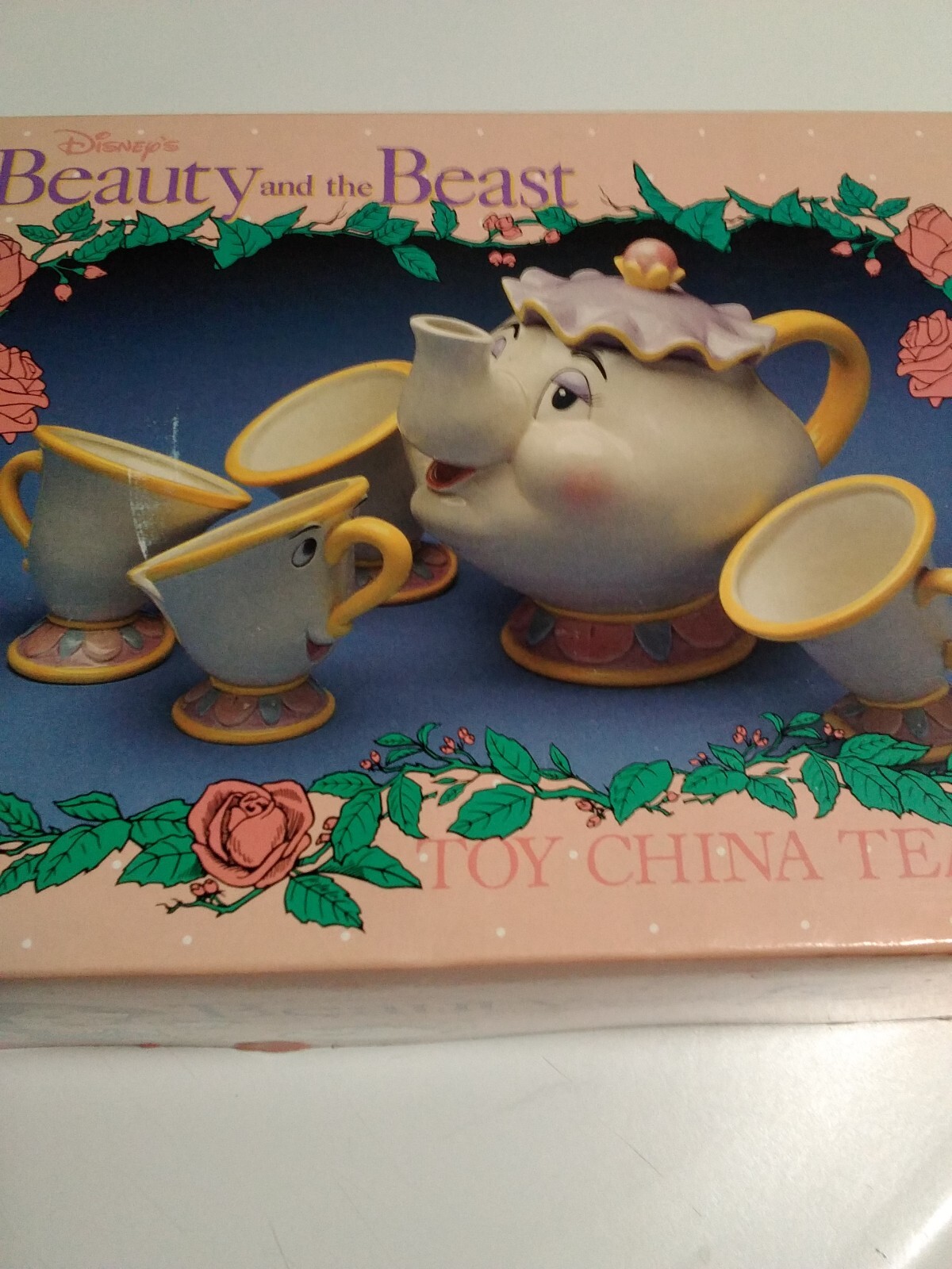 🌟BEAUTY AND THE BEAST TOY CHINA TEA SET VINTAGE MINT IN THE BOX 23.00