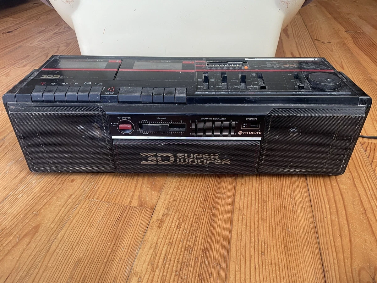 Ghettoblaster Vintage Hitachi TRK-7340E – Radio-cassette Gris (occasion)