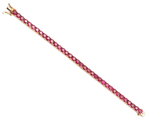 14k Rose Gold Plating Natural Ruby Gemstone 925 Sterling Silver Bracelet Jewelry - Picture 8 of 8