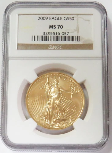 2009 GOLD AMERICAN EAGLE $50 COIN 1oz NGC MINT STATE 70